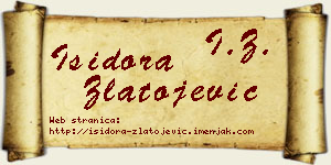 Isidora Zlatojević vizit kartica